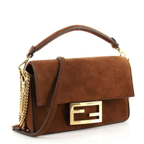 fendi baguette nm bag suede mini